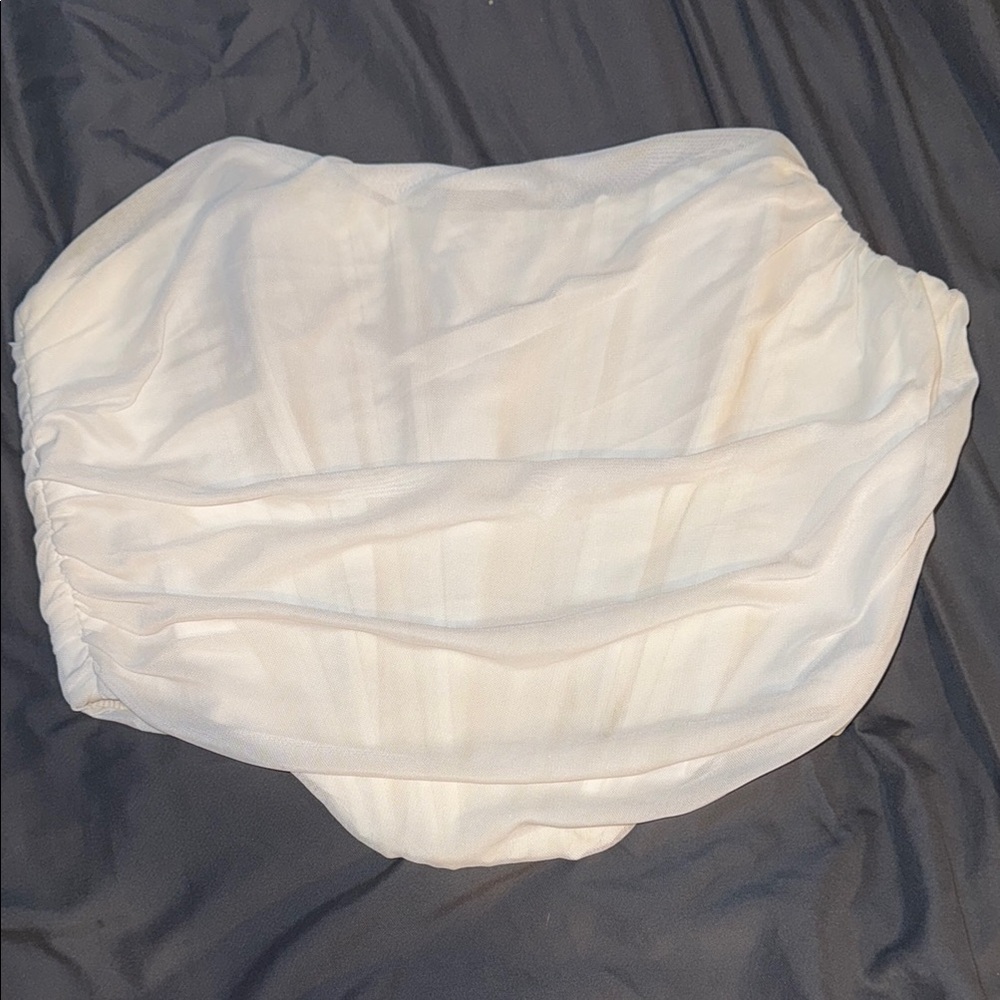 Elegant White Ruched Bustier